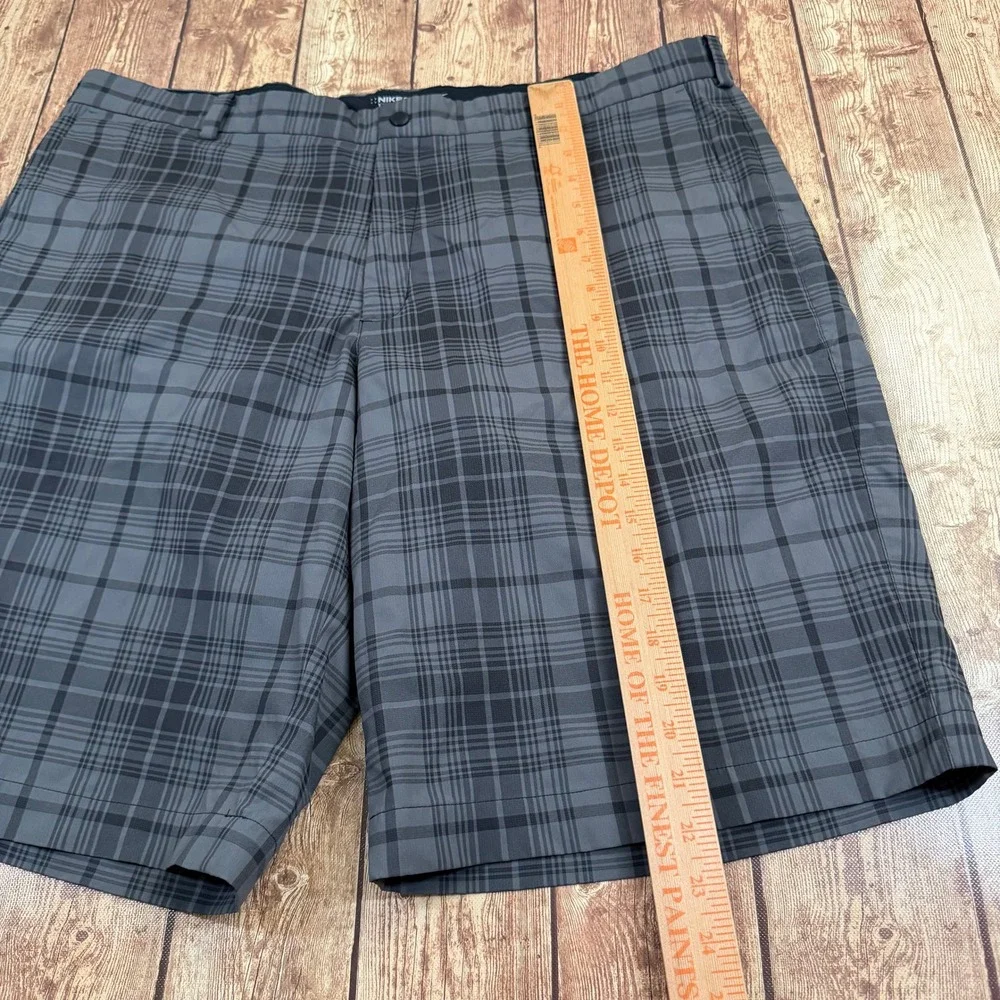Nike Tour Performance Golf Shorts Mens 40 Gray Plaid Dri Fit Activewear